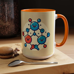 Vibrant Happy Molecule Accent Coffee Mug - Science Lover Gift - Dipaliz - Mugs