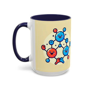 Vibrant Happy Molecule Accent Coffee Mug - Science Lover Gift - Dipaliz - Mugs