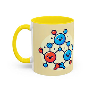 Vibrant Happy Molecule Accent Coffee Mug - Science Lover Gift - Dipaliz - Mugs