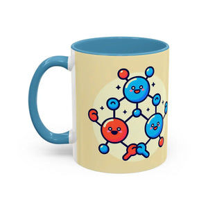 Vibrant Happy Molecule Accent Coffee Mug - Science Lover Gift - Dipaliz - Mugs