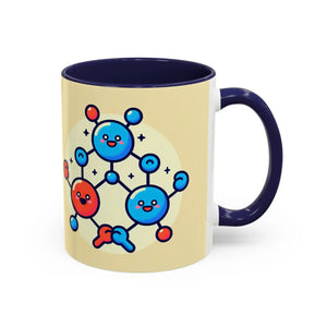 Vibrant Happy Molecule Accent Coffee Mug - Science Lover Gift - Dipaliz - Mugs