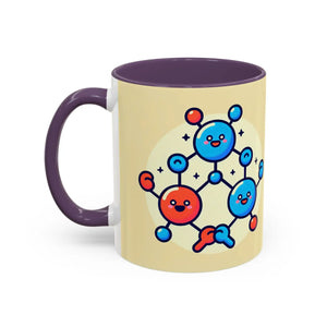 Vibrant Happy Molecule Accent Coffee Mug - Science Lover Gift - Dipaliz - Mugs