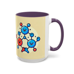 Vibrant Happy Molecule Accent Coffee Mug - Science Lover Gift - Dipaliz - Mugs