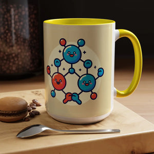 Vibrant Happy Molecule Accent Coffee Mug - Science Lover Gift - Dipaliz - Mugs