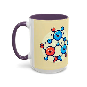 Vibrant Happy Molecule Accent Coffee Mug - Science Lover Gift - Dipaliz - Mugs