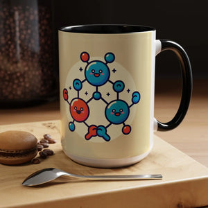 Vibrant Happy Molecule Accent Coffee Mug - Science Lover Gift - Dipaliz - Mugs