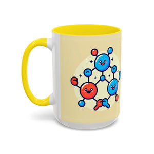Vibrant Happy Molecule Accent Coffee Mug - Science Lover Gift - Dipaliz - Mugs