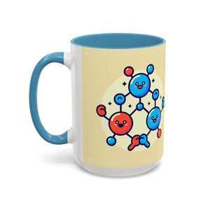 Vibrant Happy Molecule Accent Coffee Mug - Science Lover Gift - Dipaliz - Mugs