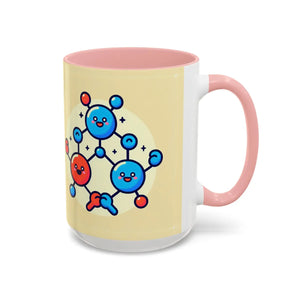 Vibrant Happy Molecule Accent Coffee Mug - Science Lover Gift - Dipaliz - Mugs