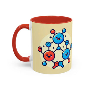 Vibrant Happy Molecule Accent Coffee Mug - Science Lover Gift - Dipaliz - Mugs