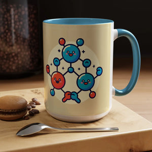 Vibrant Happy Molecule Accent Coffee Mug - Science Lover Gift - Dipaliz - Mugs