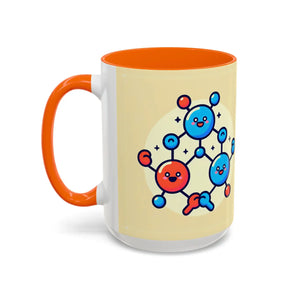 Vibrant Happy Molecule Accent Coffee Mug - Science Lover Gift - Dipaliz - Mugs