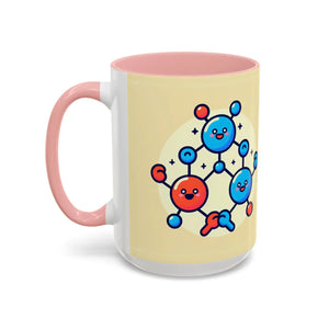 Vibrant Happy Molecule Accent Coffee Mug - Science Lover Gift - Dipaliz - Mugs