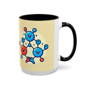 Vibrant Happy Molecule Accent Coffee Mug - Science Lover Gift - Dipaliz - Mugs