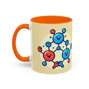 Vibrant Happy Molecule Accent Coffee Mug - Science Lover Gift - Dipaliz - Mugs
