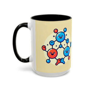 Vibrant Happy Molecule Accent Coffee Mug - Science Lover Gift - Dipaliz - Mugs