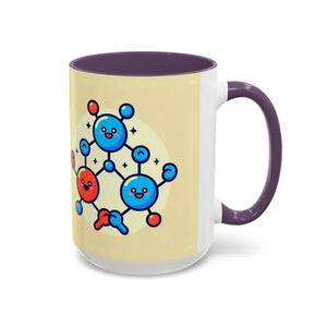 Mug - Happy Molecule Accent Coffee Science Lover Gift - Dipaliz 15oz / Purple