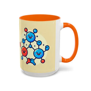 Mug - Happy Molecule Accent Coffee Science Lover Gift - Dipaliz 15oz / Orange