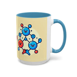 Mug - Happy Molecule Accent Coffee Science Lover Gift - Dipaliz 15oz / Light Blue