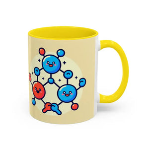 Mug - Happy Molecule Accent Coffee Science Lover Gift - Dipaliz 11oz / Yellow