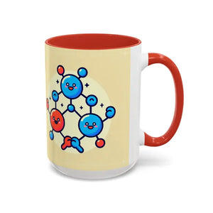 Mug - Happy Molecule Accent Coffee Science Lover Gift - Dipaliz 15oz / Red