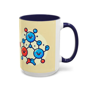Mug - Happy Molecule Accent Coffee Science Lover Gift - Dipaliz 15oz / Navy
