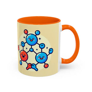 Mug - Happy Molecule Accent Coffee Science Lover Gift - Dipaliz 11oz / Orange