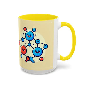 Mug - Happy Molecule Accent Coffee Science Lover Gift - Dipaliz 15oz / Yellow