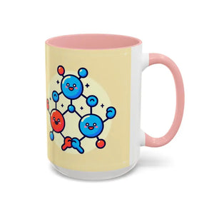 Mug - Happy Molecule Accent Coffee Science Lover Gift - Dipaliz 15oz / Pink