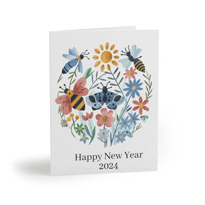 Vibrant Year Greeting Cards - Festive New Art - Dipaliz - & Note