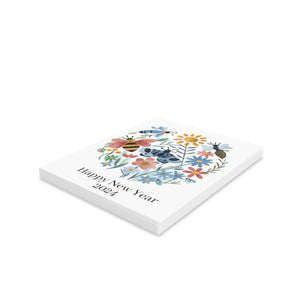 Vibrant Year Greeting Cards - Festive New Art - Dipaliz - & Note