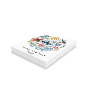 Vibrant Year Greeting Cards - Festive New Art - Dipaliz - & Note