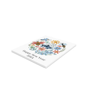 Vibrant Year Greeting Cards - Festive New Art - Dipaliz - & Note
