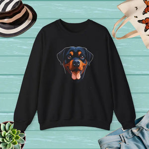 Happy Rottweiler Unisex Heavy Blend Crewneck Sweatshirt - Dipaliz - Black / s - Sweatshirts