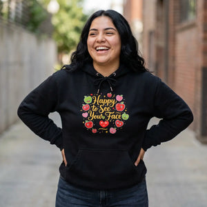 Cozy Fruit Wreath Graphic Pullover - Casual Cotton - Dipaliz - s / Black - Hoodie