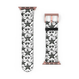 Happy Starfishes Faux Leather Watch Band - Stylish Ocean Vibes - Dipaliz - Bands