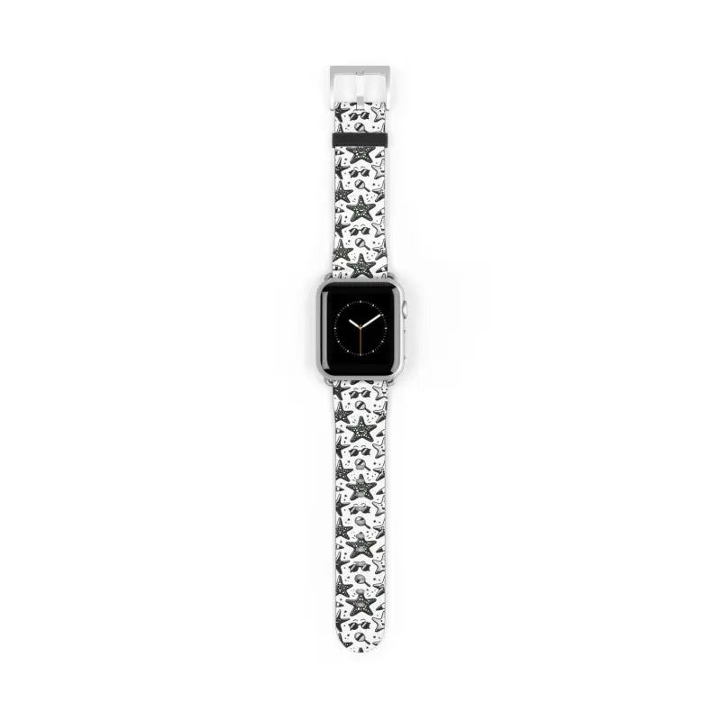 Elevate your Style: Happy Starfishes Faux Leather Watch Band - 38 - 41 Mm / Silver Matte Accessories