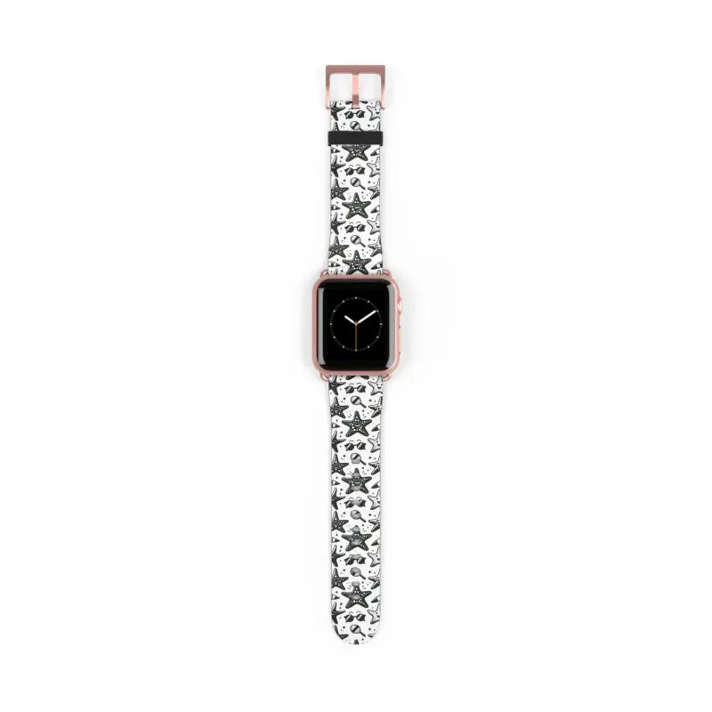 Elevate your Style: Happy Starfishes Faux Leather Watch Band - 38 - 41 Mm / Rose Gold Matte Accessories