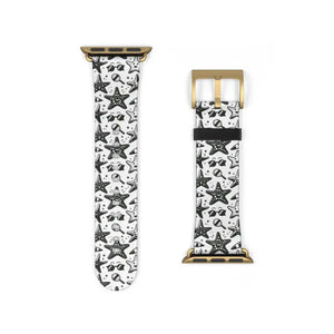 Happy Starfishes Faux Leather Watch Band - Stylish Ocean Vibes - Dipaliz - Bands