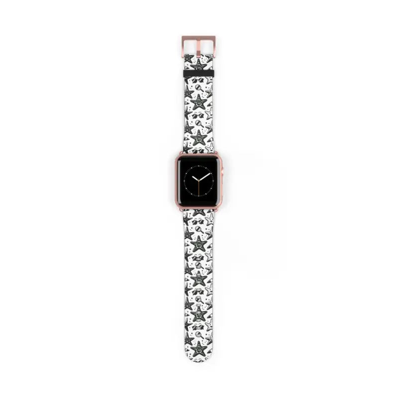 Elevate your Style: Happy Starfishes Faux Leather Watch Band - 42 - 45 Mm / Rose Gold Matte Accessories