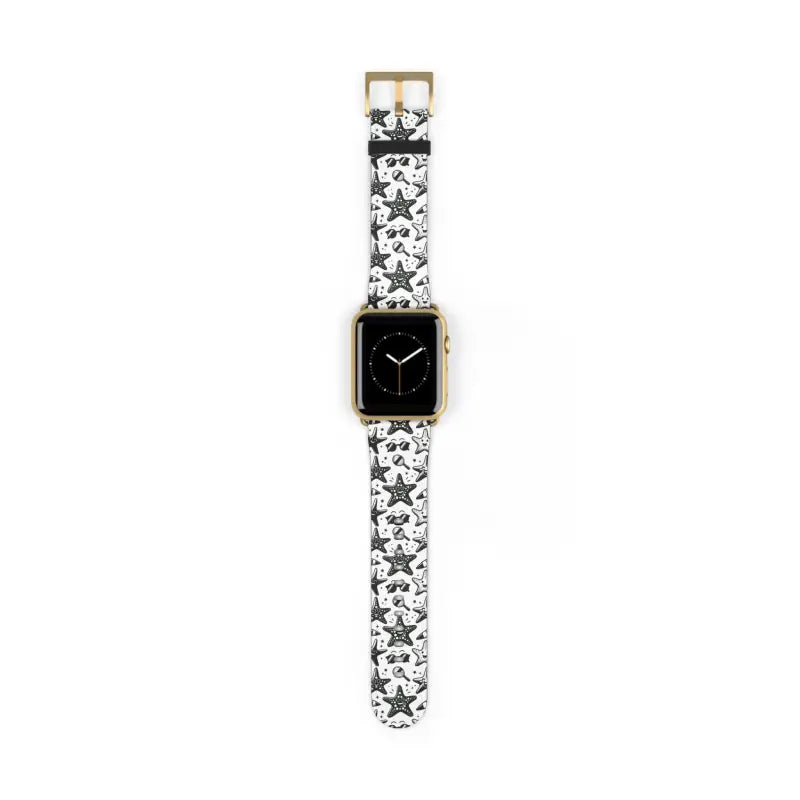 Elevate your Style: Happy Starfishes Faux Leather Watch Band - 42 - 45 Mm / Gold Matte Accessories