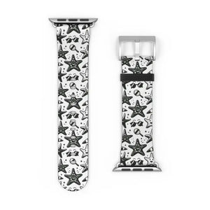 Happy Starfishes Faux Leather Watch Band - Stylish Ocean Vibes - Dipaliz - Bands