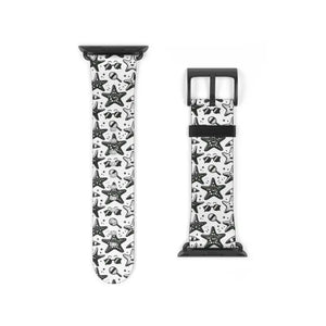 Happy Starfishes Faux Leather Watch Band - Stylish Ocean Vibes - Dipaliz - Bands