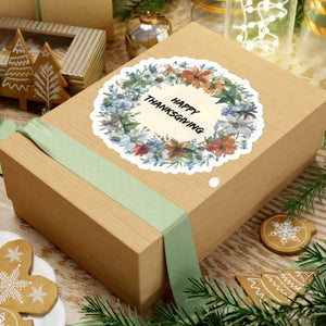 Festive Kiss Cut Stickers - Happy Thanksgiving Vinyl - Dipaliz - Electronics & Decals