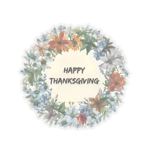 Festive Kiss Cut Stickers - Happy Thanksgiving Vinyl - Dipaliz - Electronics & Decals