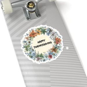 Festive Kiss Cut Stickers - Happy Thanksgiving Vinyl - Dipaliz - Electronics & Decals