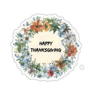 Festive Kiss Cut Stickers - Happy Thanksgiving Vinyl - Dipaliz - Electronics & Decals