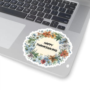 Festive Kiss Cut Stickers - Happy Thanksgiving Vinyl - Dipaliz - Electronics & Decals