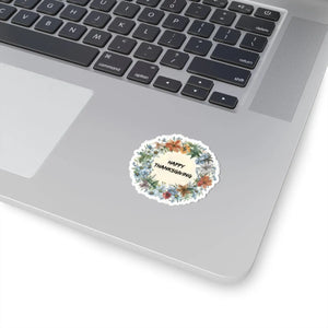 Festive Kiss Cut Stickers - Happy Thanksgiving Vinyl - Dipaliz - Electronics & Decals