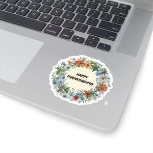 Festive Kiss Cut Stickers - Happy Thanksgiving Vinyl - Dipaliz - Electronics & Decals